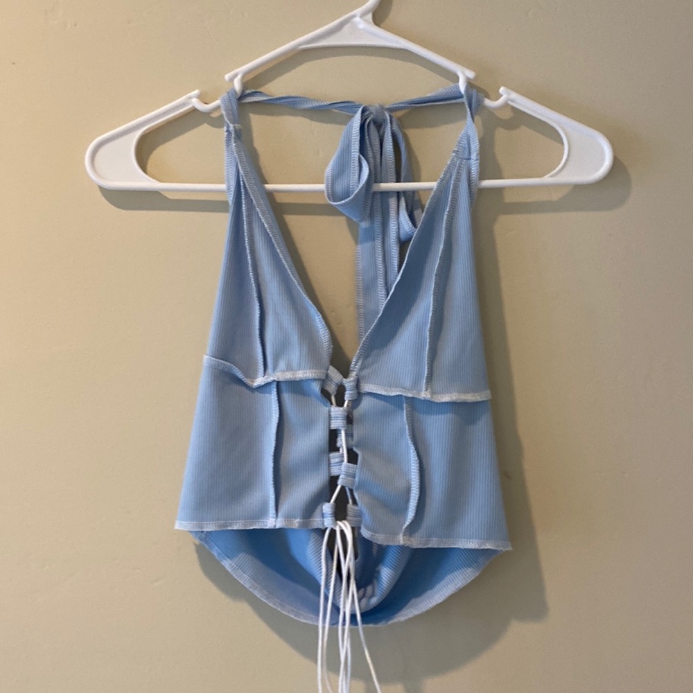 Baby Blue Tie Tank
